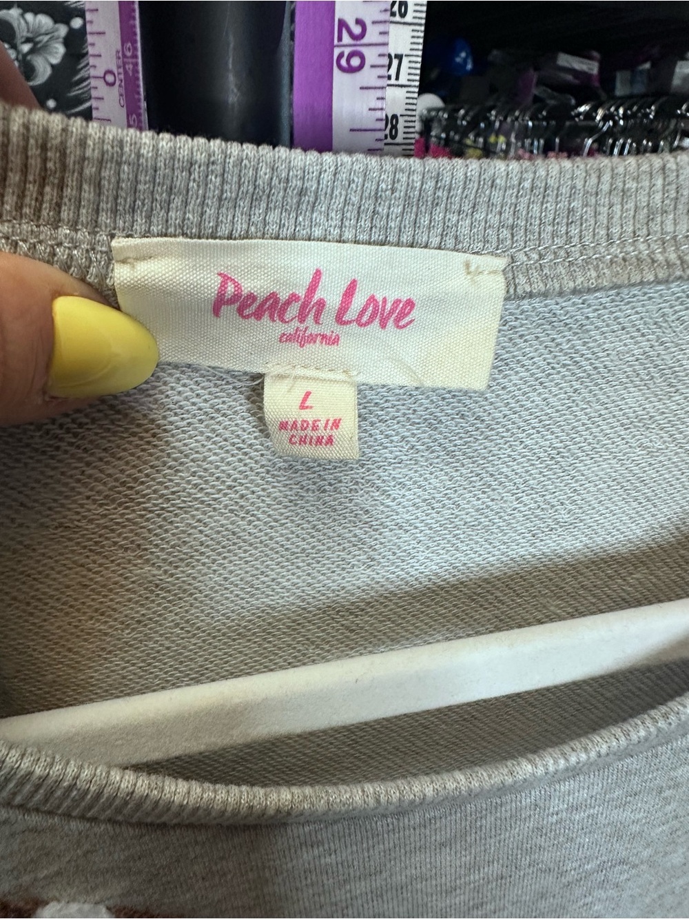 Peach Love California Gray Puff-Sleeve Football Appliqué Tee - Picture 4 of 6